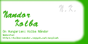nandor kolba business card